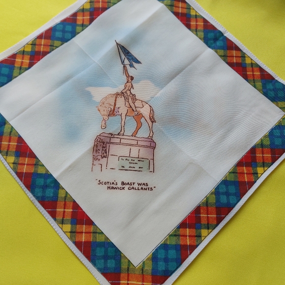 Vintage Scottish Handkerchief Souvenir scarf  Scotia's Boast Hawick Callants - Picture 4 of 12